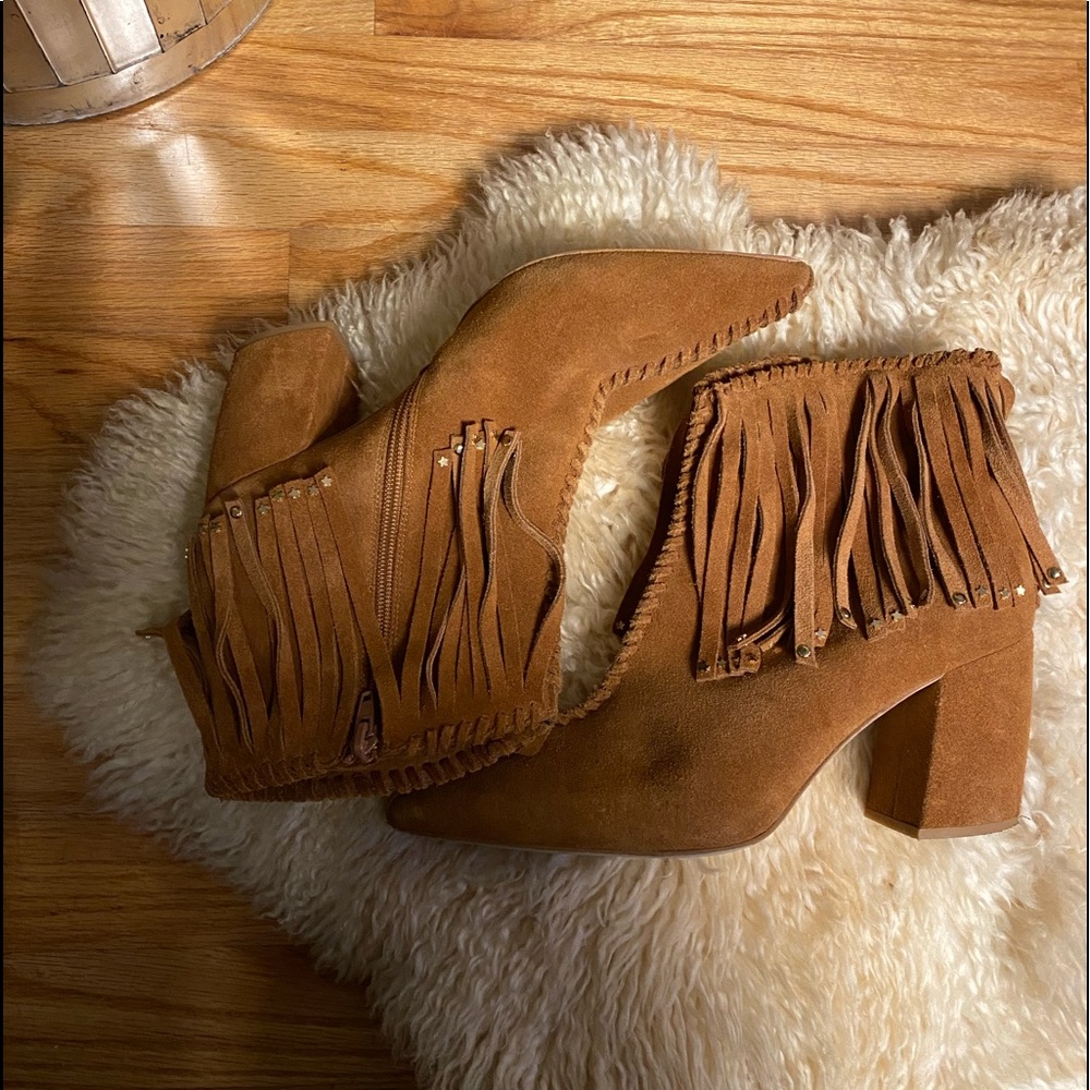 Jeffrey Campbell Fringe Suede Booties